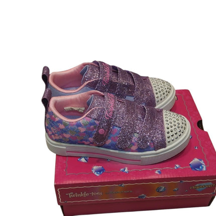 Skechers Girl's Twinkle Toes: Twinkle Sparks - Shining Hearts Sneaker, Purple/Mu