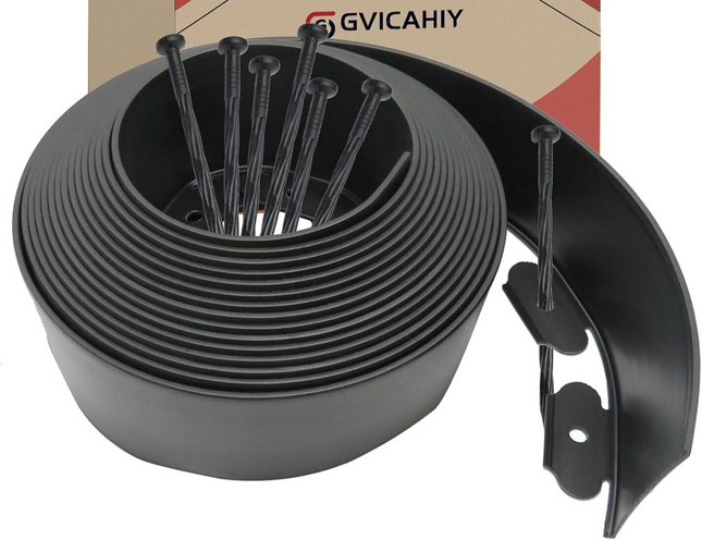 Garden Edge Landscape Edging Border No Dig, Mulch Border, Rubber Landscaping Edg