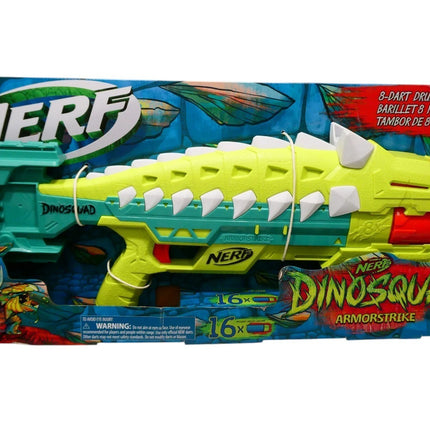 Nerf Dinosquad Armorstrike Dart Blaster, 8-Dart Rotating Drum, Drop Grip