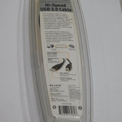 Belkin Hi-Speed USB 2.0 Cable A-B 1.8m Pack