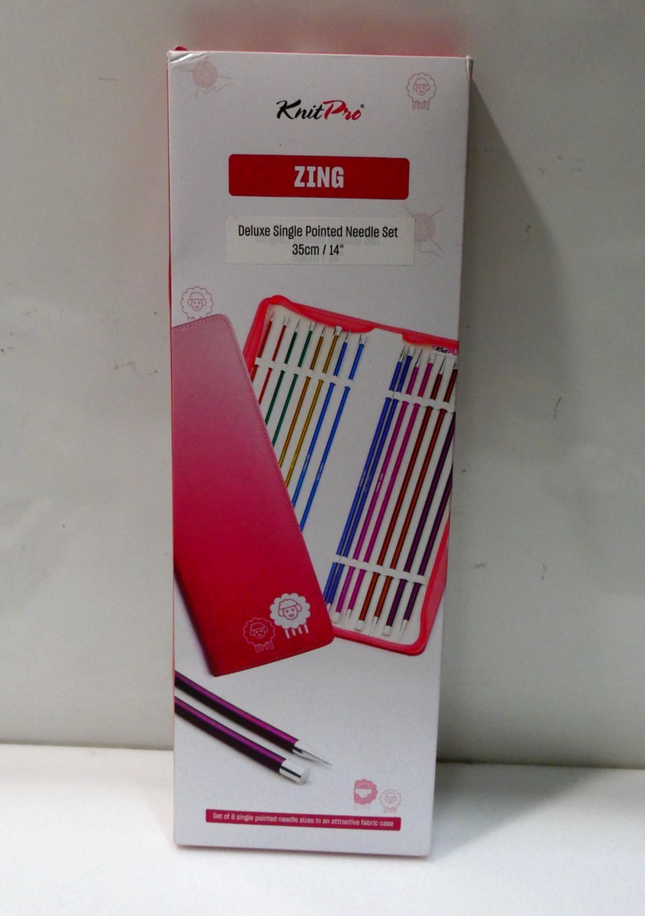 KnitPro Single-Pointed Knitting Needle Set, Zing, 35cm, 2.50-6.00mm