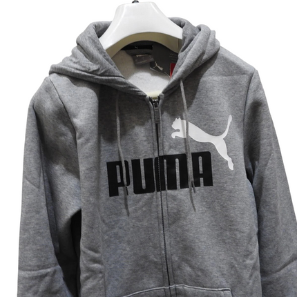 PUMA ESS+ 2 Col FZ Hoodie Fleece, Small Gray Heather