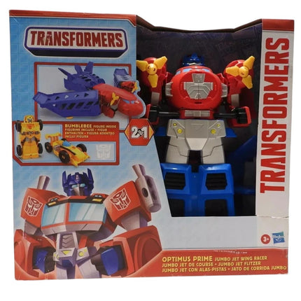 Transformers Toys Optimus Prime Jumbo Jet Wing Racer Playset with 4.5-inch Bumbl
