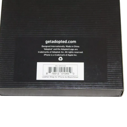 Adopted Leather Wrap Case for iPhone 4 - Black/Silver