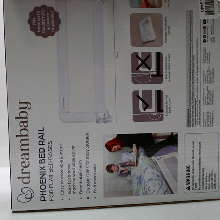 Dreambaby Kids Phoenix Mesh Adjustable Bed Rail 110 x 45.5cm White F719