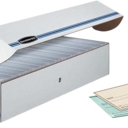 Bankers Box STOR/File Check Boxes, Standard Set-Up, Flip-Top Lid, 4 x 9 x 24Inch