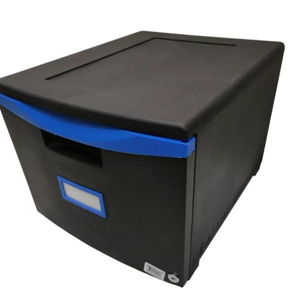 Storex 61269U01C File Cabinet, 1-Drawer, Black/Blue