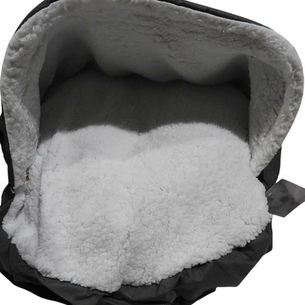 HappyCare Textiles Durable Oxford to Sherpa Pet Cave and Round Pet Bed, 25"