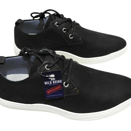 Wild Rhino Men's SAN Diego Lace-Up Flats, Black - 9 US