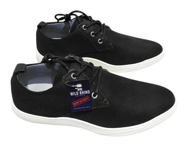 Wild Rhino Men's SAN Diego Lace-Up Flats, Black - 9 US