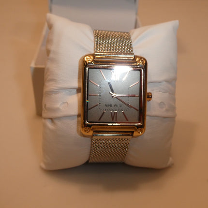 Nine West Women's Mesh Bracelet Watch, Silver/Rose Gold, NW/2091RGSB