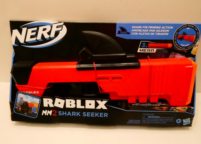 Nerf Roblox MM2: Shark Seeker Dart Blaster, 3 Nerf Mega Darts