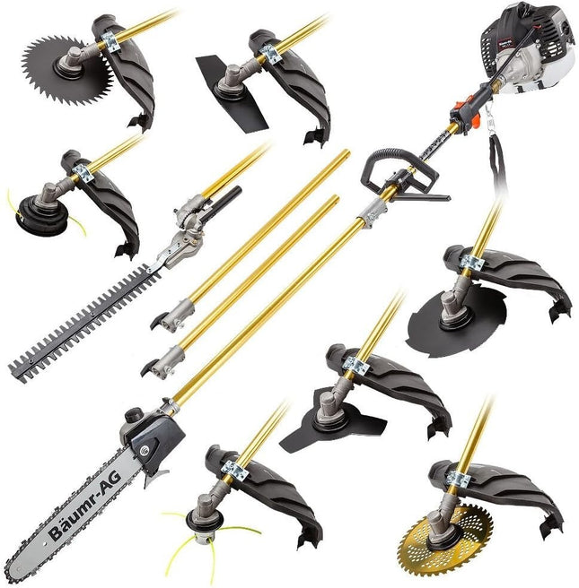 BAUMR-AG 65cc 9in1 Long Reach Garden Multi-tool, Pole Saw, Hedge & Line Trimmer