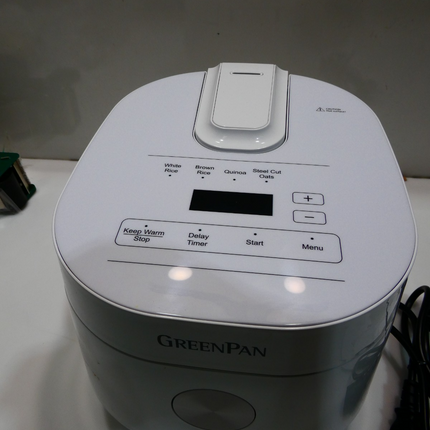 Greenpan Bistro Rice and Grains Cooker 2L White, PFAS & Pfoa-Free Removable C...