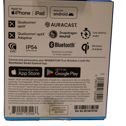 Sennheiser Momentum True Wireless 4 In-Ear Headphones (Black Graphite)