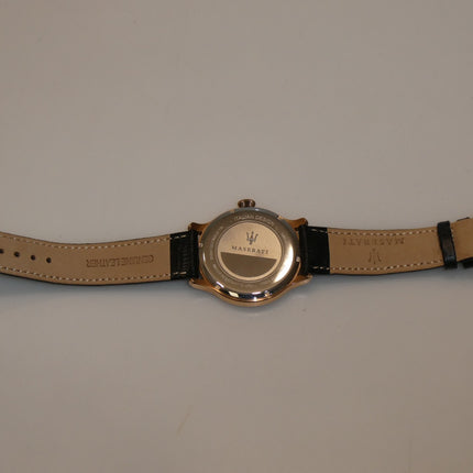 MASERATI Men's 'Epoca' Quartz Stainless Steel and Leather Fashion Watch, Color:B