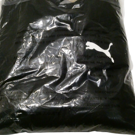 PUMA Men's Essential Small Logo Fleece Crew, Black/Cat, XXL