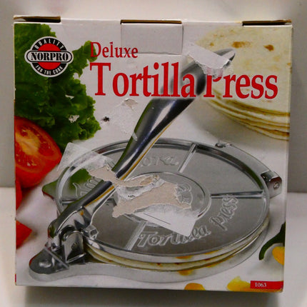 Norpro Cast Aluminum Tortilla Press, Stainless Steel, 6 inch