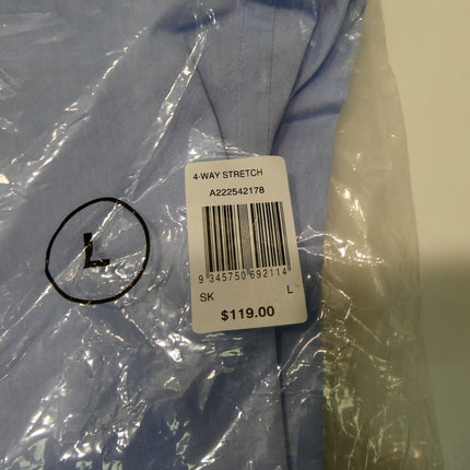 Abelard Men's 4 Way Stretch Poplin Slim Fit Dress Shirt, Sky, L