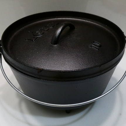 Lodge L10DCO3 Cast Iron Deep Camp Dutch Oven, Pre-Seasoned, 5-Quart