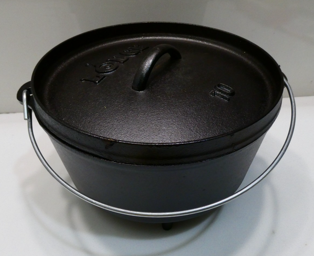 Lodge L10DCO3 Cast Iron Deep Camp Dutch Oven, Pre-Seasoned, 5-Quart