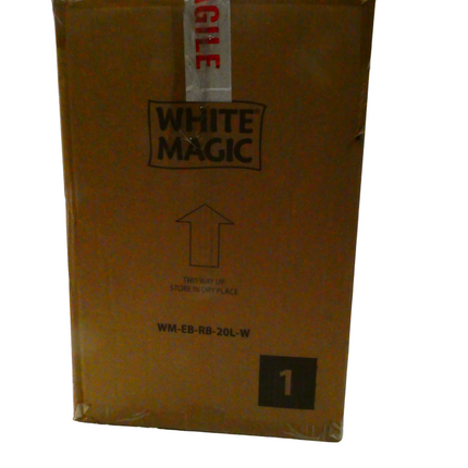 Eco Basics Rubbish Bin, White, 20L – Bamboo Frame, Rust-Resistant, 100% Recycled