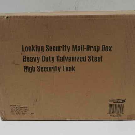 Epoch Design Locking Security Mail-Drop Box Heavy Duty - Orange