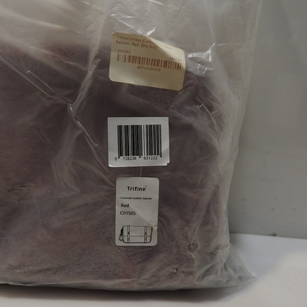 Trifine Unisex Concrete Leather Satchel, Red, One Size