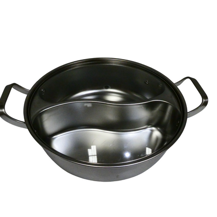 CHRYSLIN Stainless Steel Pot with Divider,Weldless Hot Pot,Two-Flavor Soup Pot S