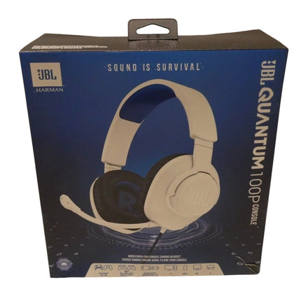 JBL Quantum 100P PS Version Headset, White Blue