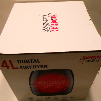 Kitchen Couture Digital Air Fryer, Black, 4 Litre Capacity