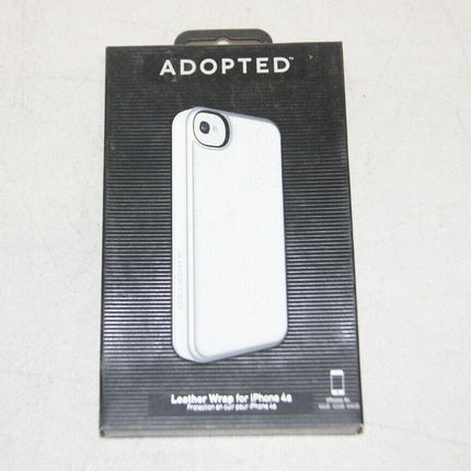 Adopted Leather Wrap Case for iPhone 4 - White/Silver