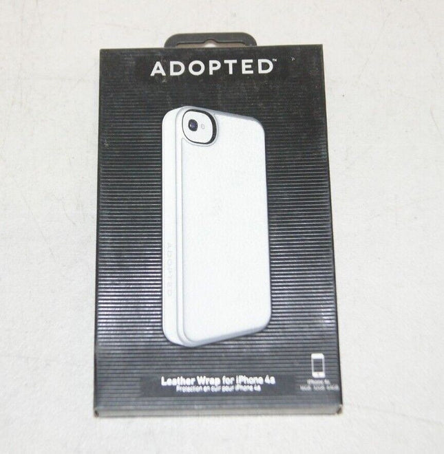 Adopted Leather Wrap Case for iPhone 4 - White/Silver