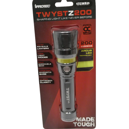 Iprotec TWYST Z 200 Lumens LED Light Flashlight Torch 89551
