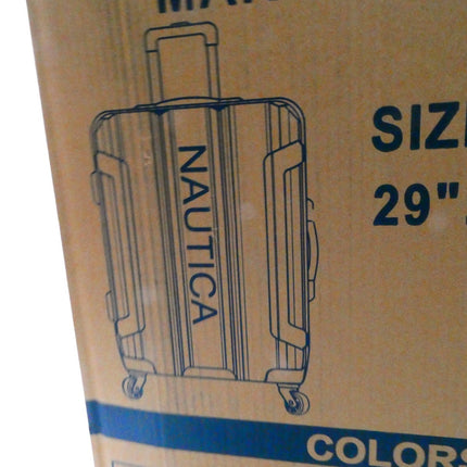 Nautica Maker Hardside Spinner Luggage, Navy/Yellow, Checked-Large 29-Inch, Make