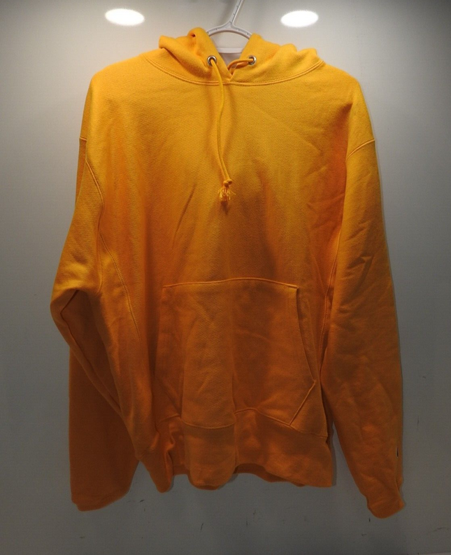Champion Reverse Weave Men's Yellow Gold C Logo Hoodie Size M