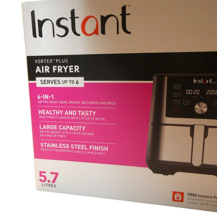 Instant Pot Vortex Plus Air Fryer XXL, Stainless Steel, 5.7L, 1.8kg Capacity