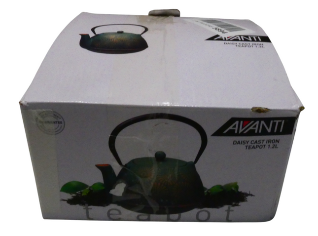 Avanti 15187 - Daisy Cast Iron Teapot, 1.2 Litres - Teal / Gold