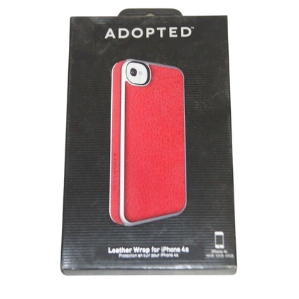 Adopted Leather Wrap Case for iPhone 4 - Scarlet/Silver