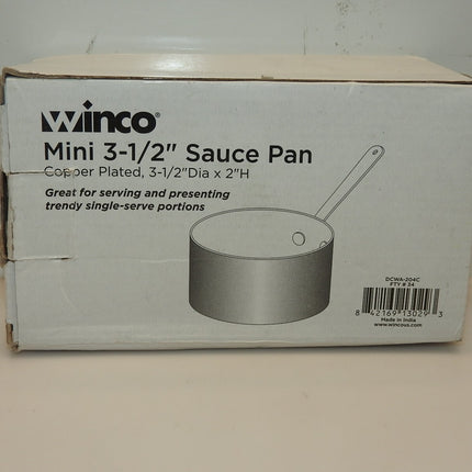 Winco DCWA-204C Copper Plated Stainless Steel 3-1/2" Diameter Mini Sauce Pan Ser