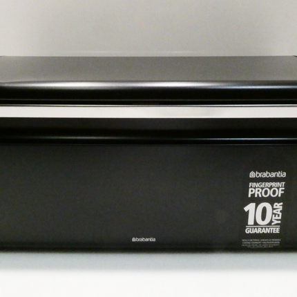 Brabantia 333484 Fall Front Large Bread Box, Matt Black