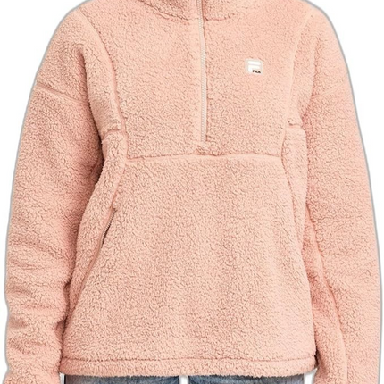 FILA Women's Monika Quarter Zip, Mahogany Rose, Medium