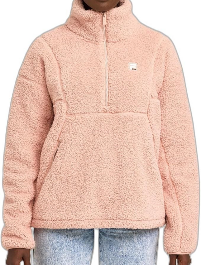 FILA Women's Monika Quarter Zip, Mahogany Rose, Medium