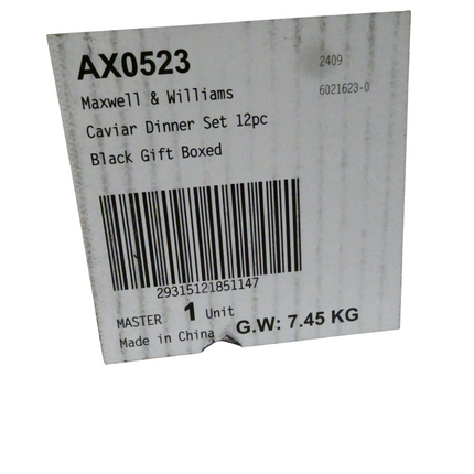 Maxwell & Williams Caviar Dinner Set 12pc Black Gift Boxed