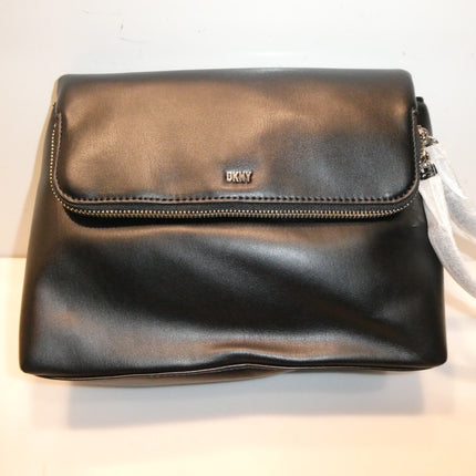 DKNY Women's Pandora Crossbody, Black/Silver