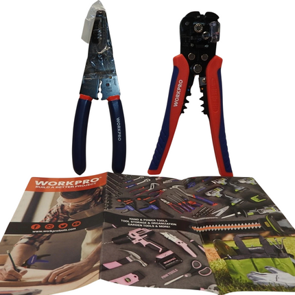WORKPRO Wire Stripper Set, 8-Inch Multi-Tool Stripper and 8-Inch Self-Adjusting