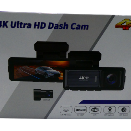 oolong Dash Cam Front and Rear, 4K+1080P Dashcam with 64GB Card,Car Dash Camera