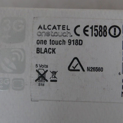 Alcatel One Touch 918D 3G Android 3.15MP Dual SIM Phone - Black