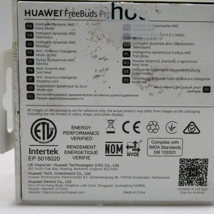 Huawei Freebuds Pro Active Noise Cancellation Earbuds, Creamic White - T0003C