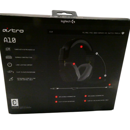 ASTRO Gaming A10 Headset Gen 2 Wired Headset, Compatible with Xbox, PC - Black